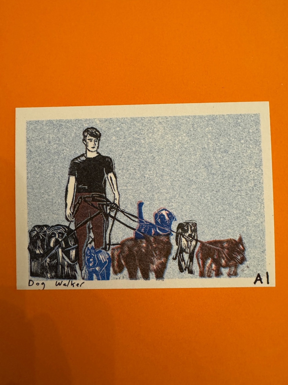 Anastasia Inciardi DOG WALKER MINI PRINT